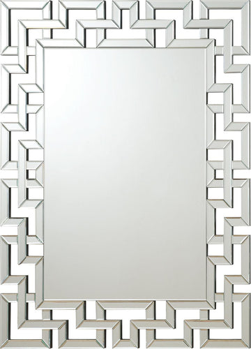 Transitional Frameless Greek Key Mirror