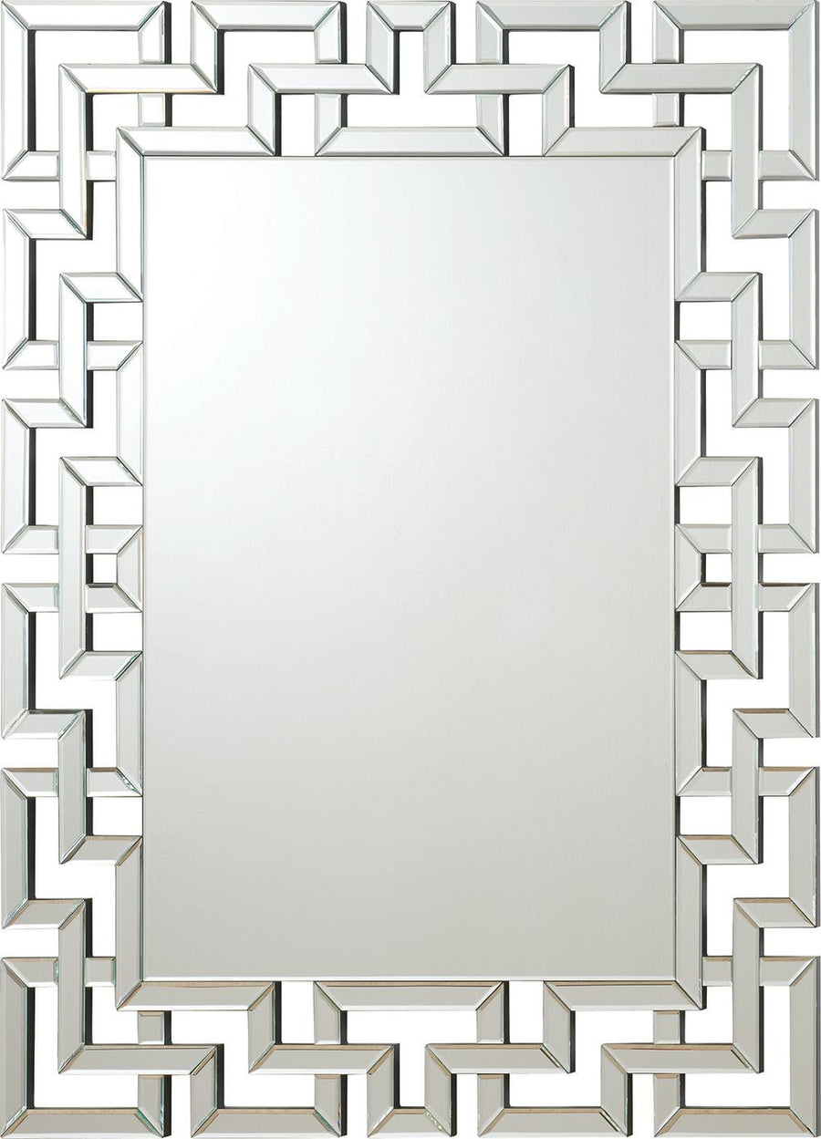 Transitional Frameless Greek Key Mirror