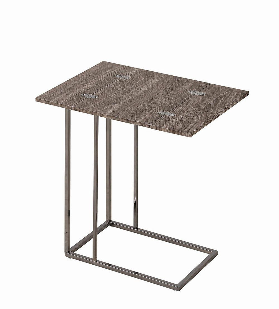 Transitional Black Nickel Snack Table