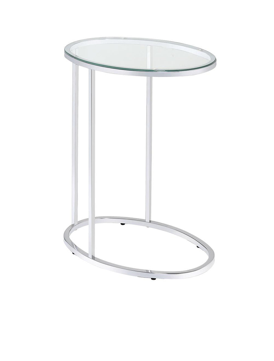 Contemporary Glass and Chrome Snack Table