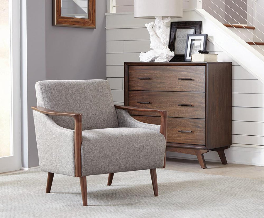 Mid-Century Modern Grey Accent Chair