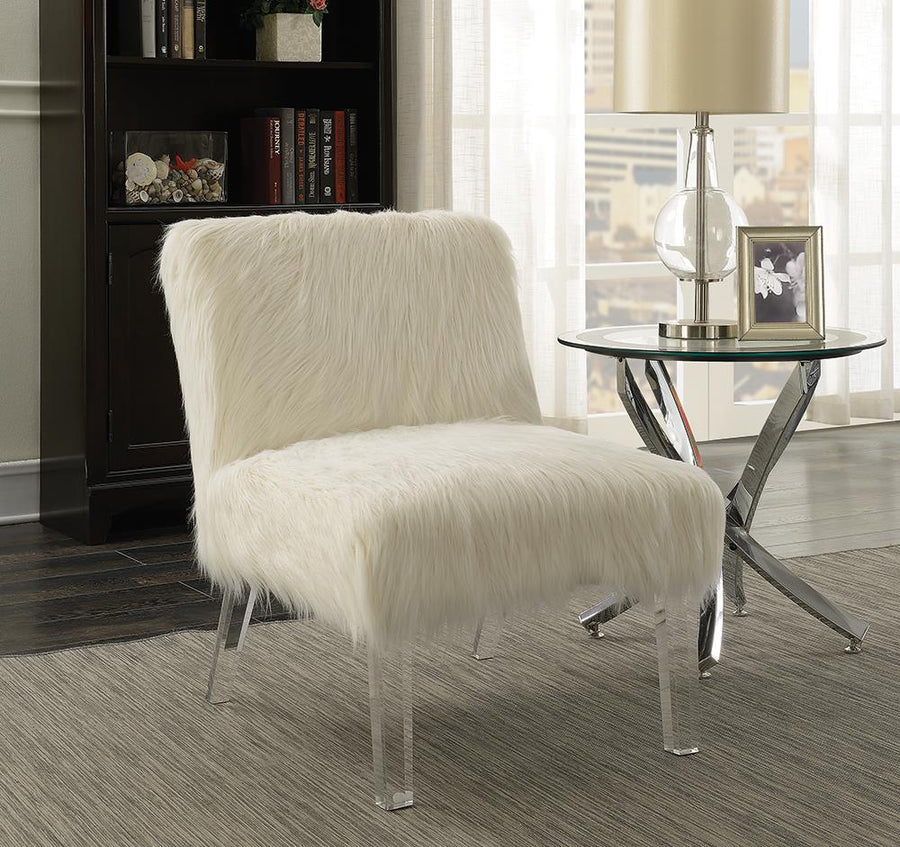 Contemporary White Accent Chair