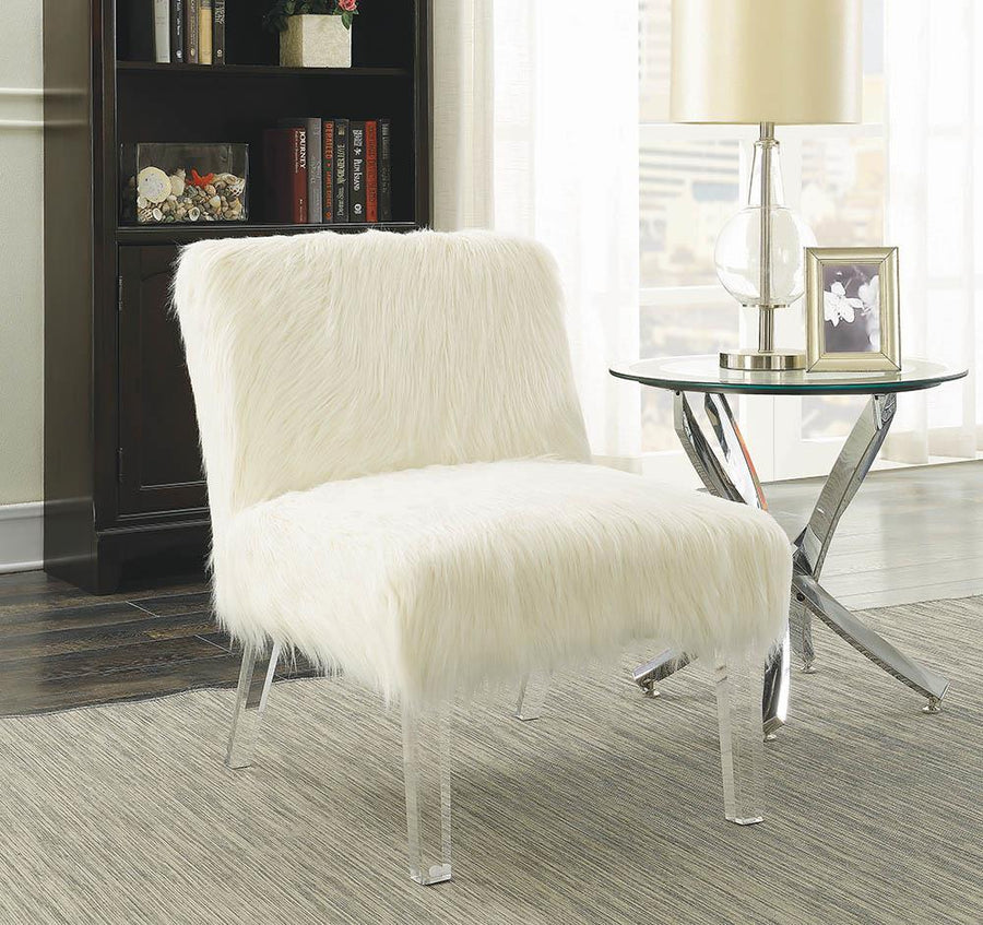 Contemporary White Accent Chair