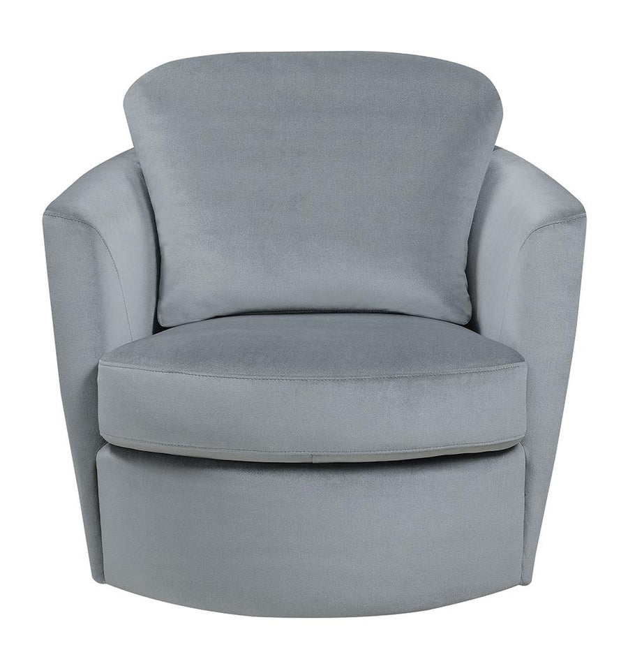 Casual Grey Swivel Accent Chair