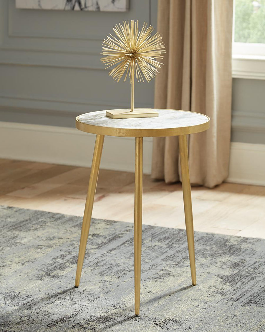 Modern Marble and Gold Accent Table