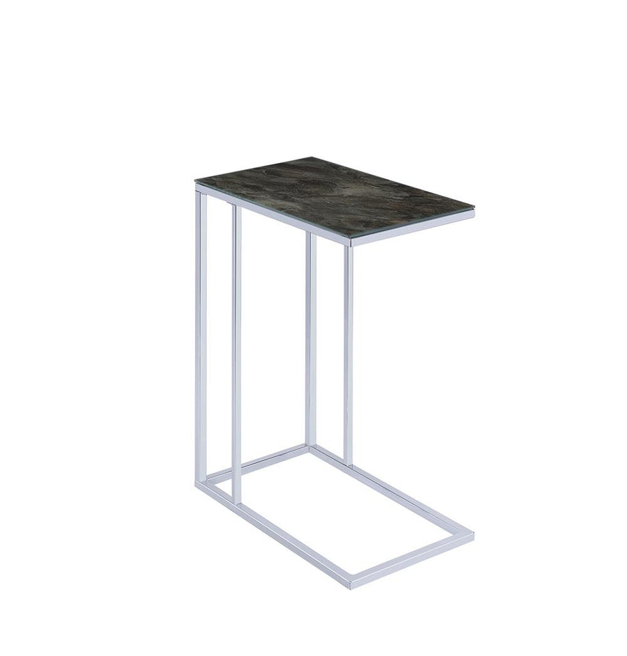 Black Marble and Chrome Accent Table