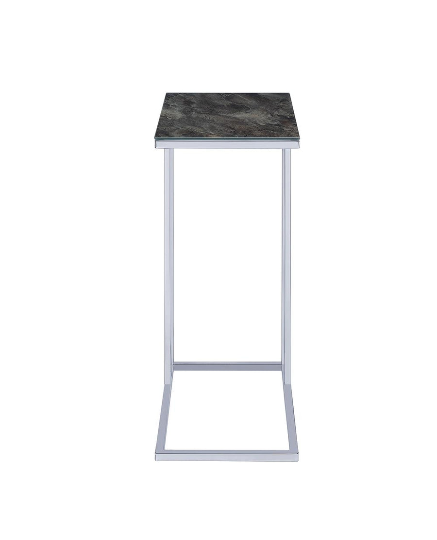 Black Marble and Chrome Accent Table