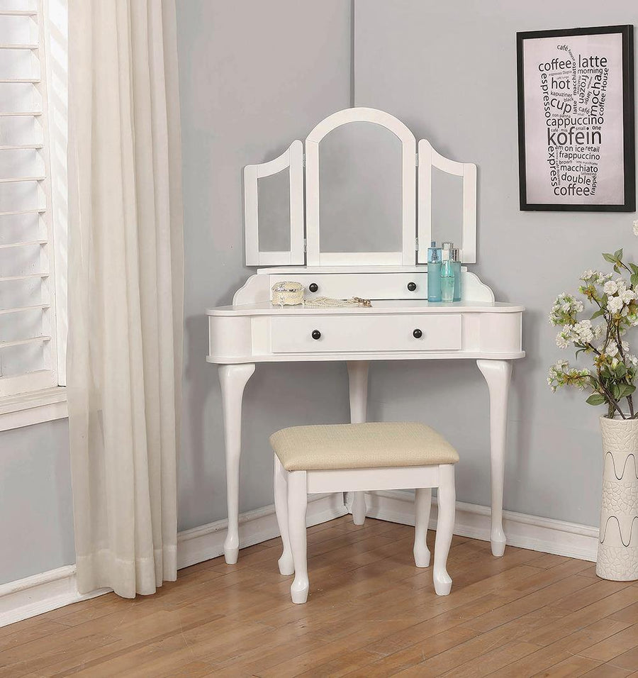 Transitional Cream and White Vanity Set