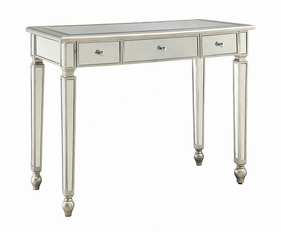 Contemporary Antique Silver Mirrored Console Table