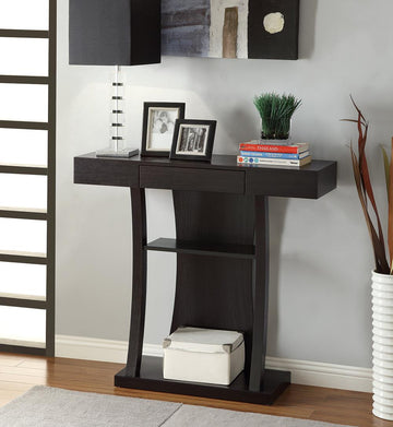 Contemporary Cappuccino Console Table