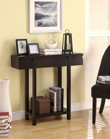 Contemporary Cappuccino Console Table