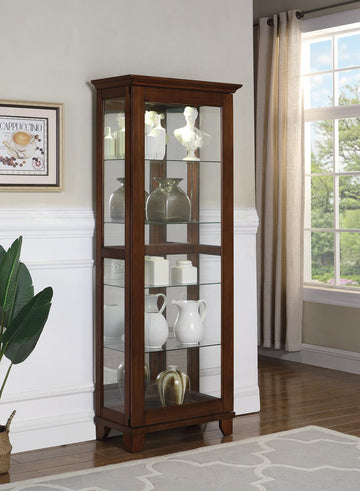 Casual Warm Brown Curio Cabinet