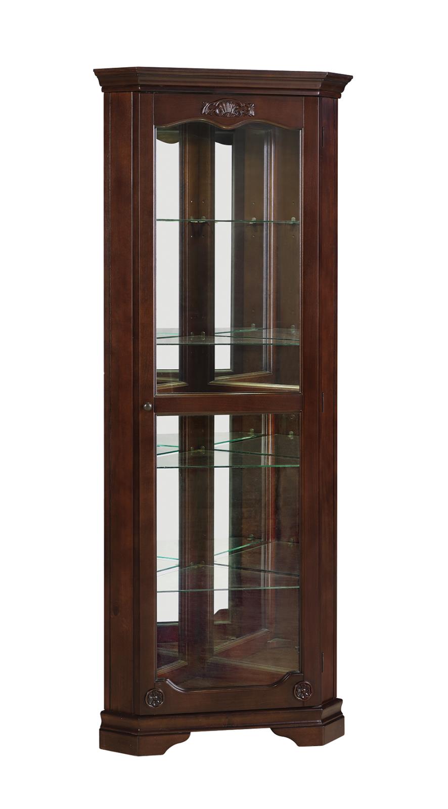 Traditional Golden Brown Curio Cabinet