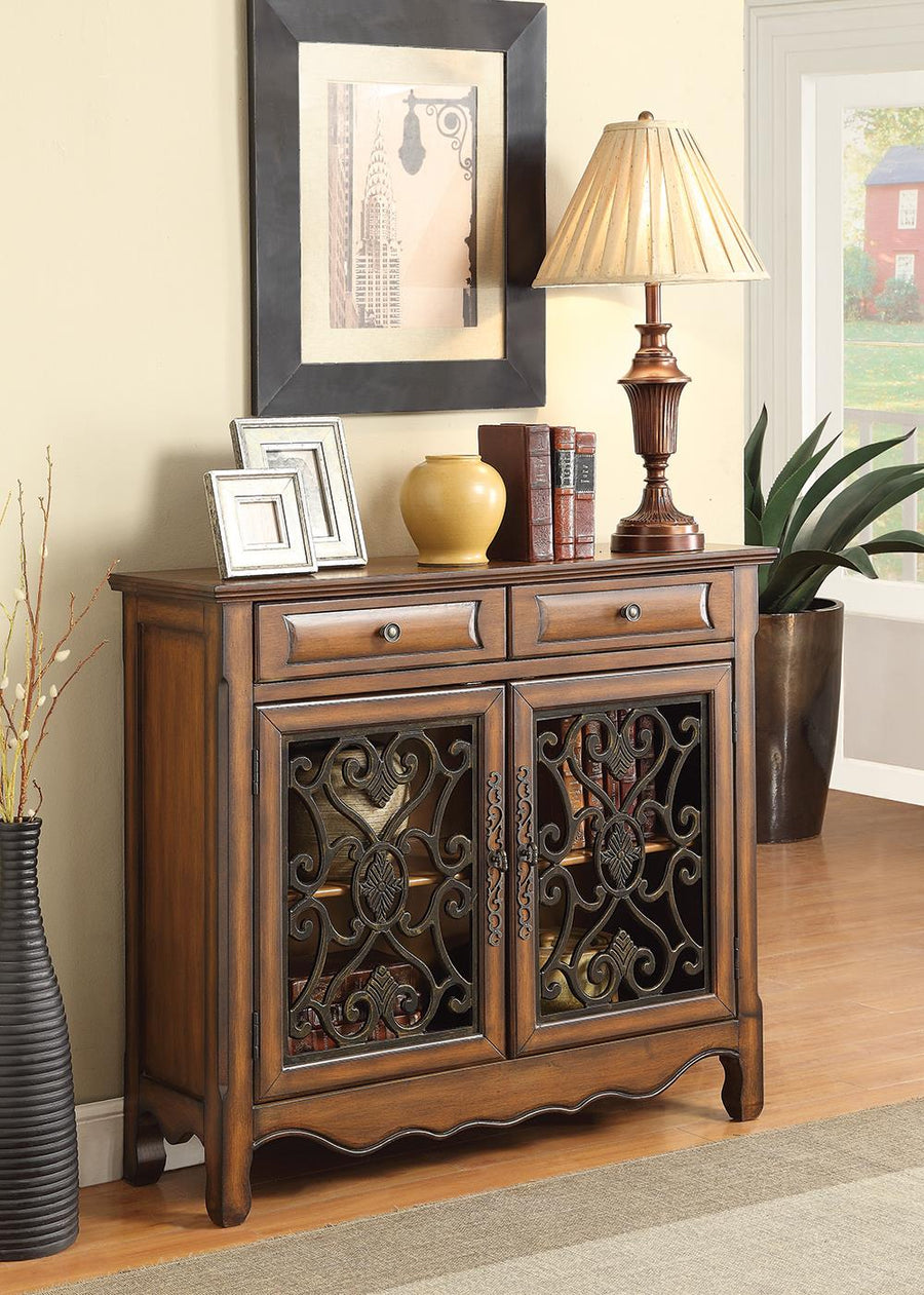 Traditional Warm Brown Two-Door Cabinet