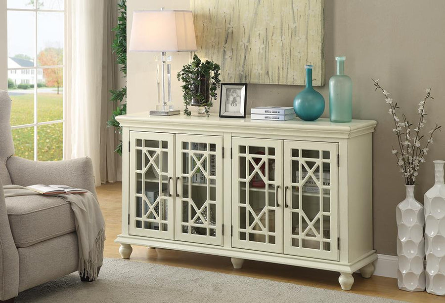 Traditional Antique White Accent Cabinet