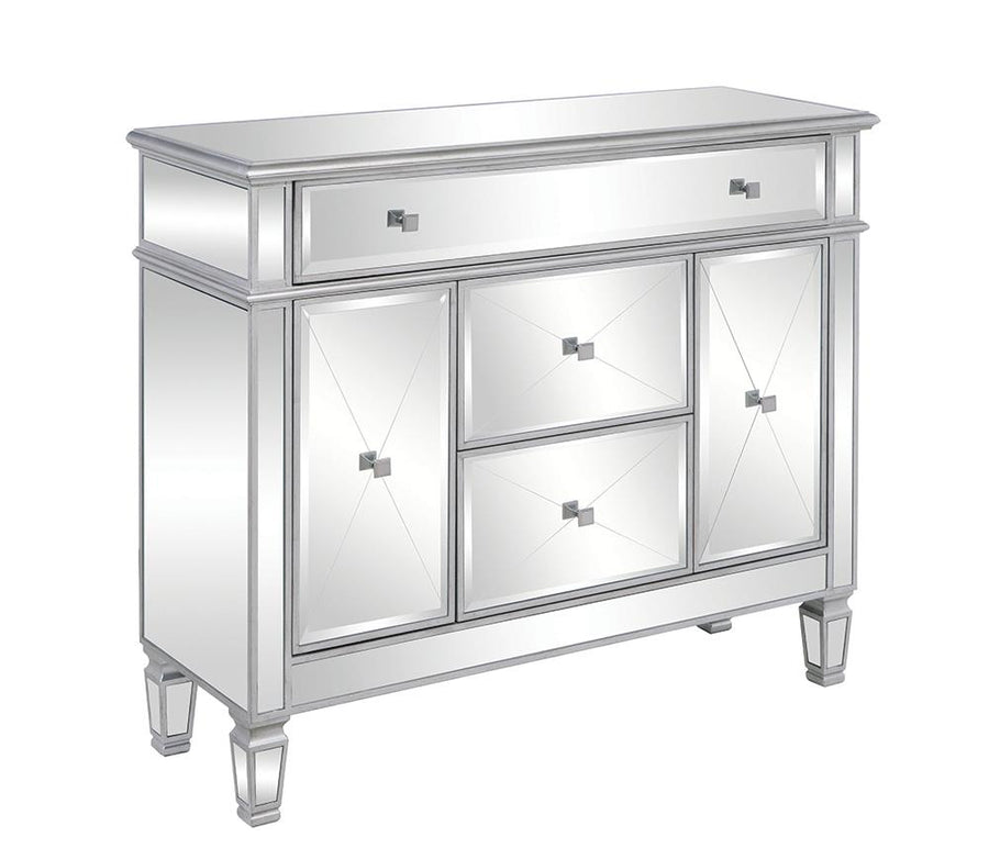 Contemporary Silver Accent Cabinet