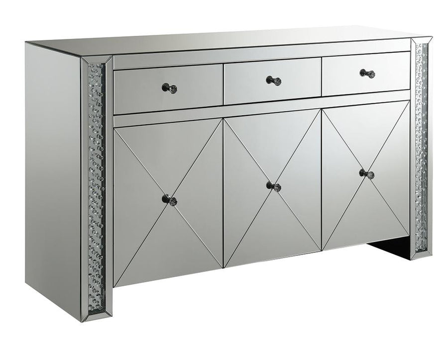 Contemporary Silver and Black Cabinet