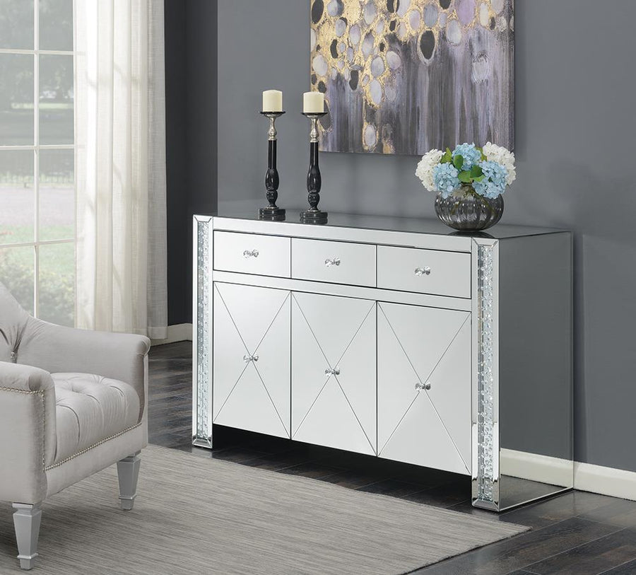 Contemporary Silver and Black Cabinet