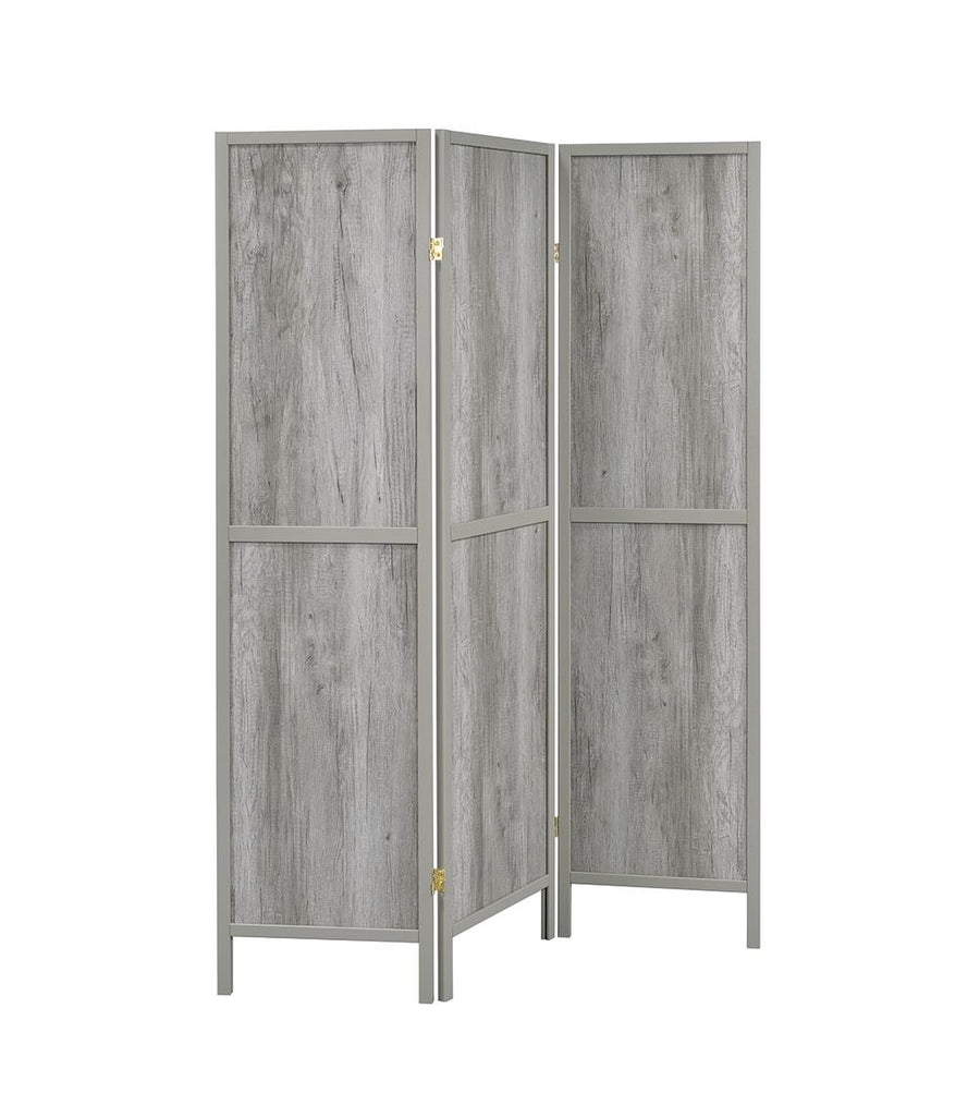 Rustic Grey Driftwood Three-Panel Screen